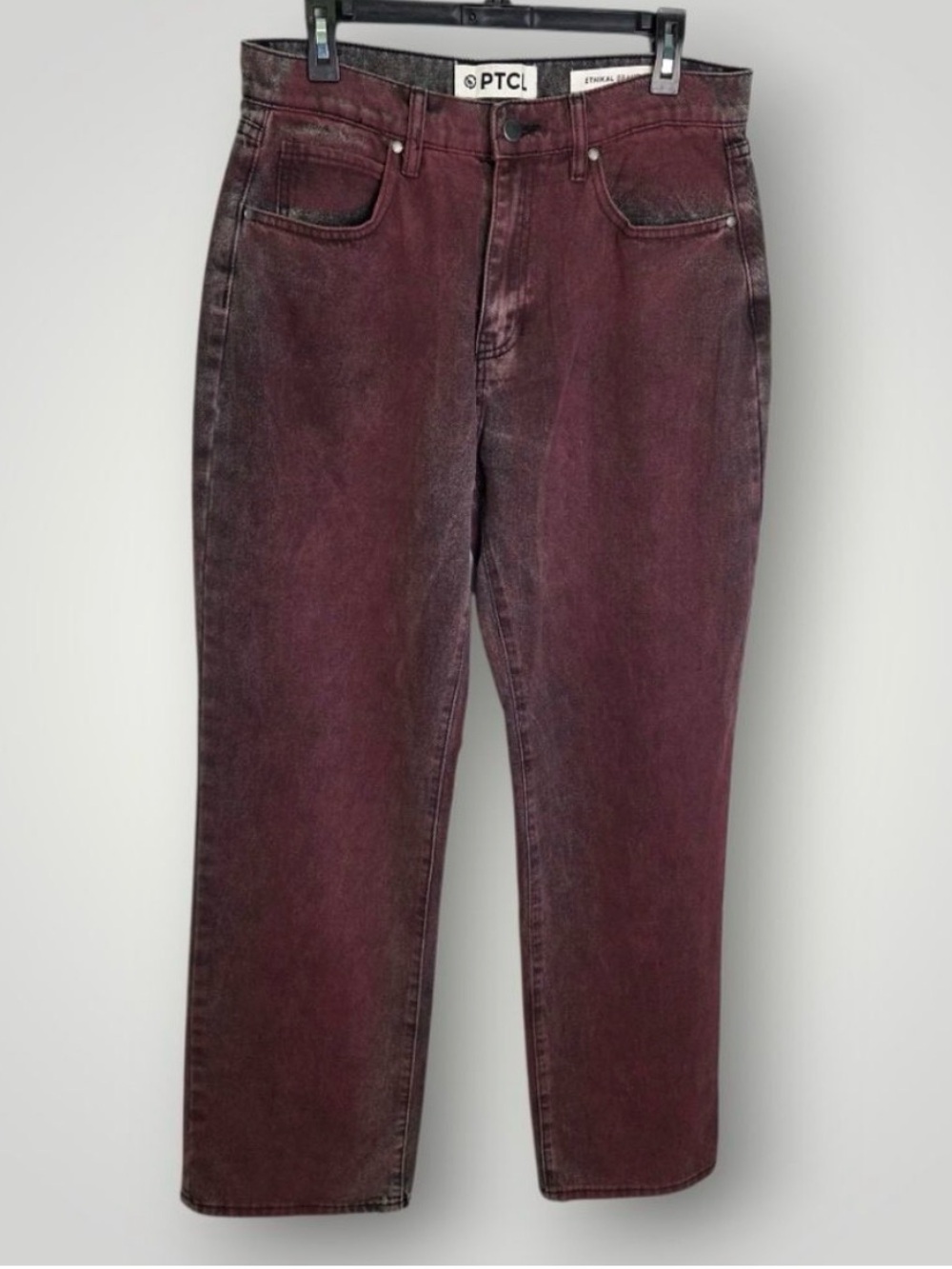 PCTL Daisy midrise over dyed non-stretch straight leg jeans